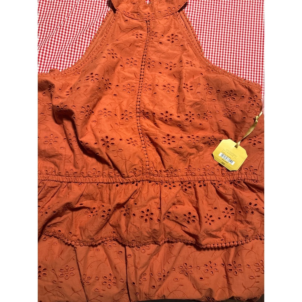 RYEGRASS Foxtail Orange Eyelet Ruffle Peasant Top &‎ Skirt XXLarge NWT Reg. $130